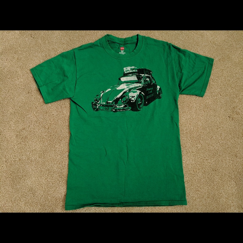 Green Vintage Unisex VW Bug T-shirt Size S